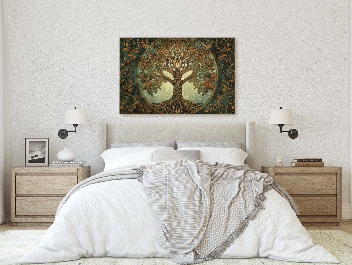 Tree of Life, Yggdrasil Painting, Celtic Art, Norse Mythology, Symbolic Artwork, Nature Decor, Abstract Nature, Large Print