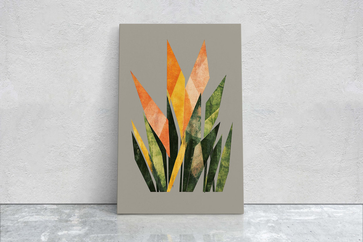 Geometric Grass, Abstract Floral Decor, Botanical Art