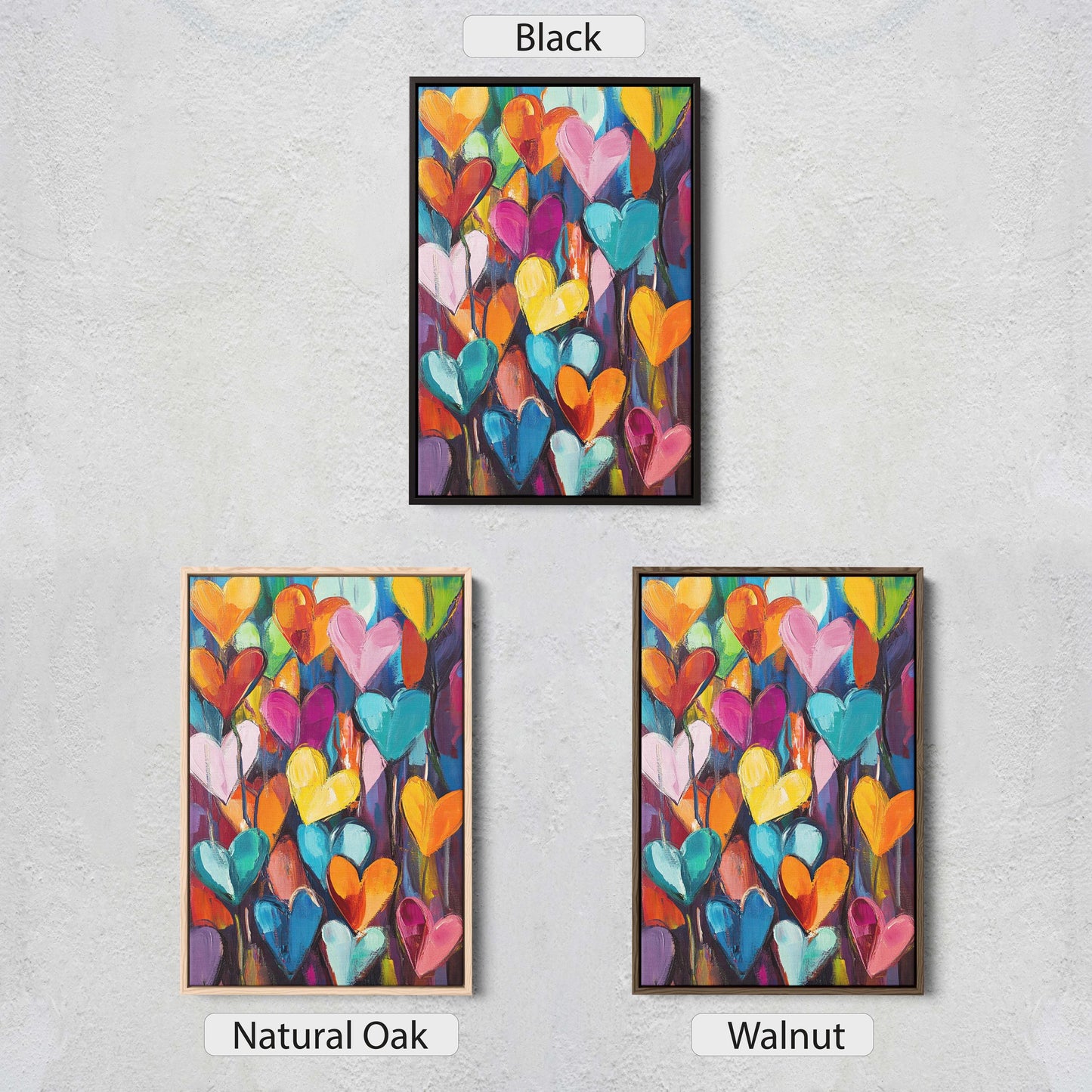 Hearts Unbound, Colorful Hearts, Pop Art, Graffiti Print