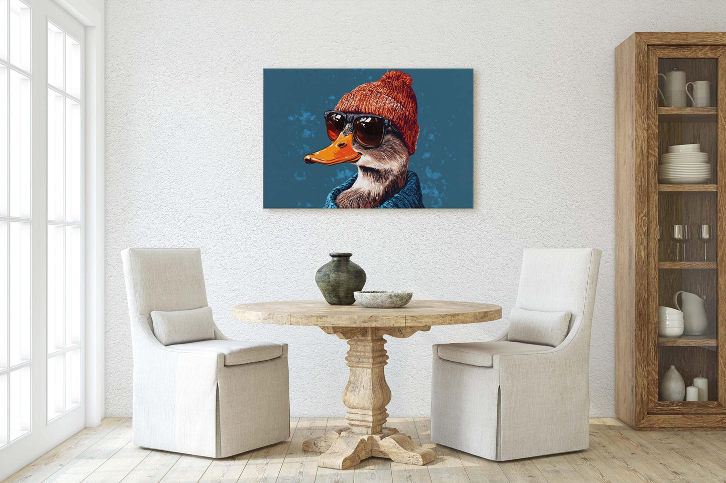Hipster Duck, Pop Art, Modern Decor, Street Art, Animal Art, Unique Art, Kids Room, Boys Room, Girls Room