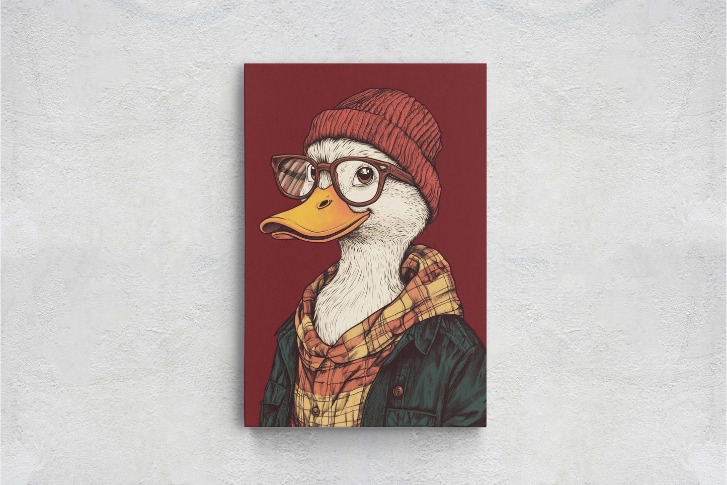 Hipster Duck, Pop Art, Modern Decor, Street Art, Animal Art, Unique Art, Animal Sunglasses, Kids Room, Boys Room