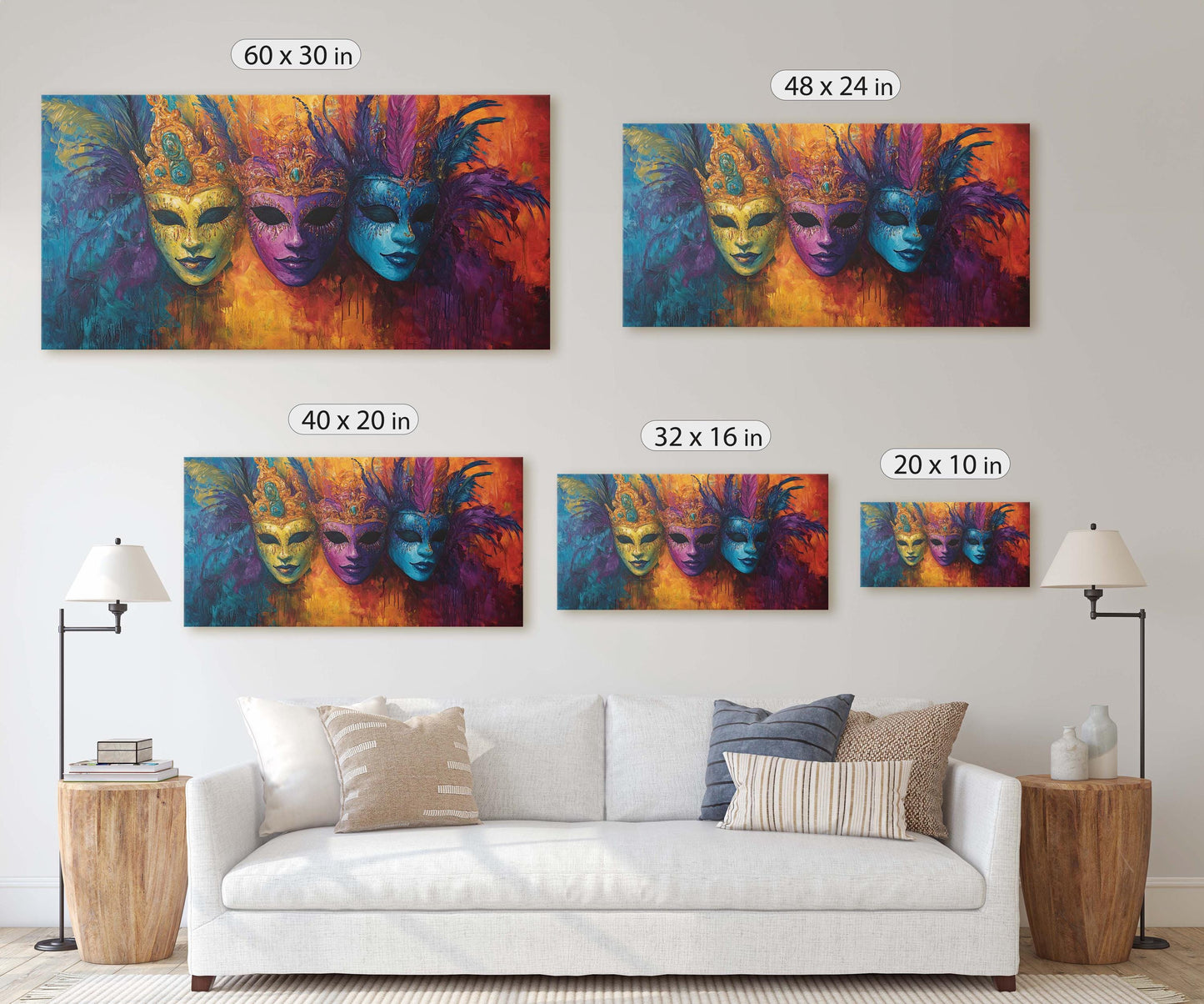 Mardi Gras Mask, Masquerade Print, Maximalist Decor, New Orleans, Carnival Art