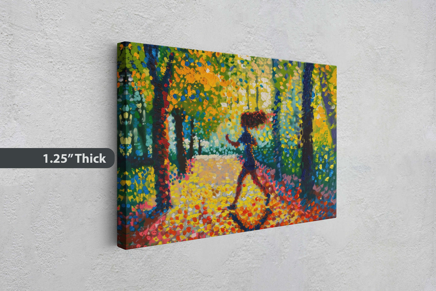 Running Painting,Park Art, Pointillism, Womens Sports, Girls Sports, Track and Field, Athlete Art, Sports Decor,Women Track