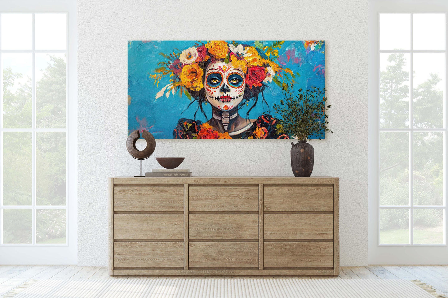 Day of the Dead, Mexican Art, Skeleton, Maximalist Print