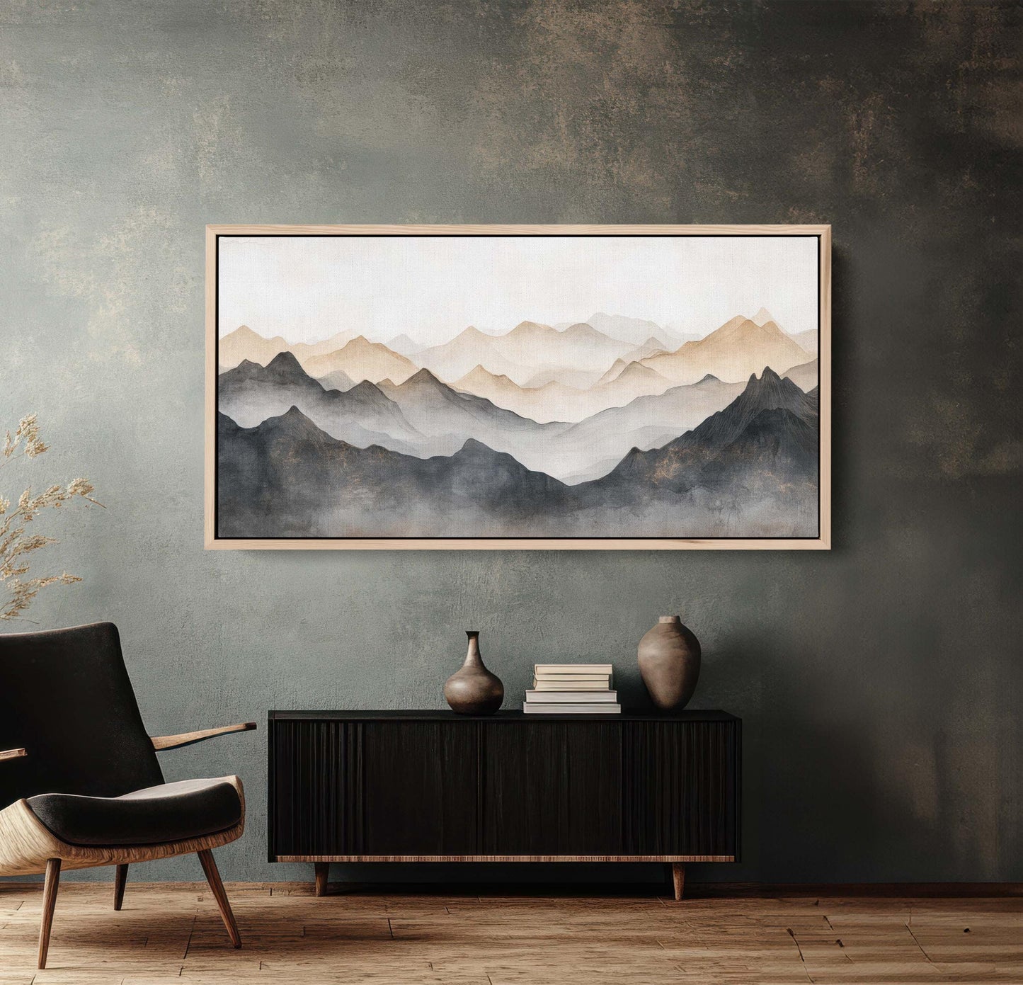 Misty Mountains, Foggy Landscape, Abstract Mountains, Contemporary Art