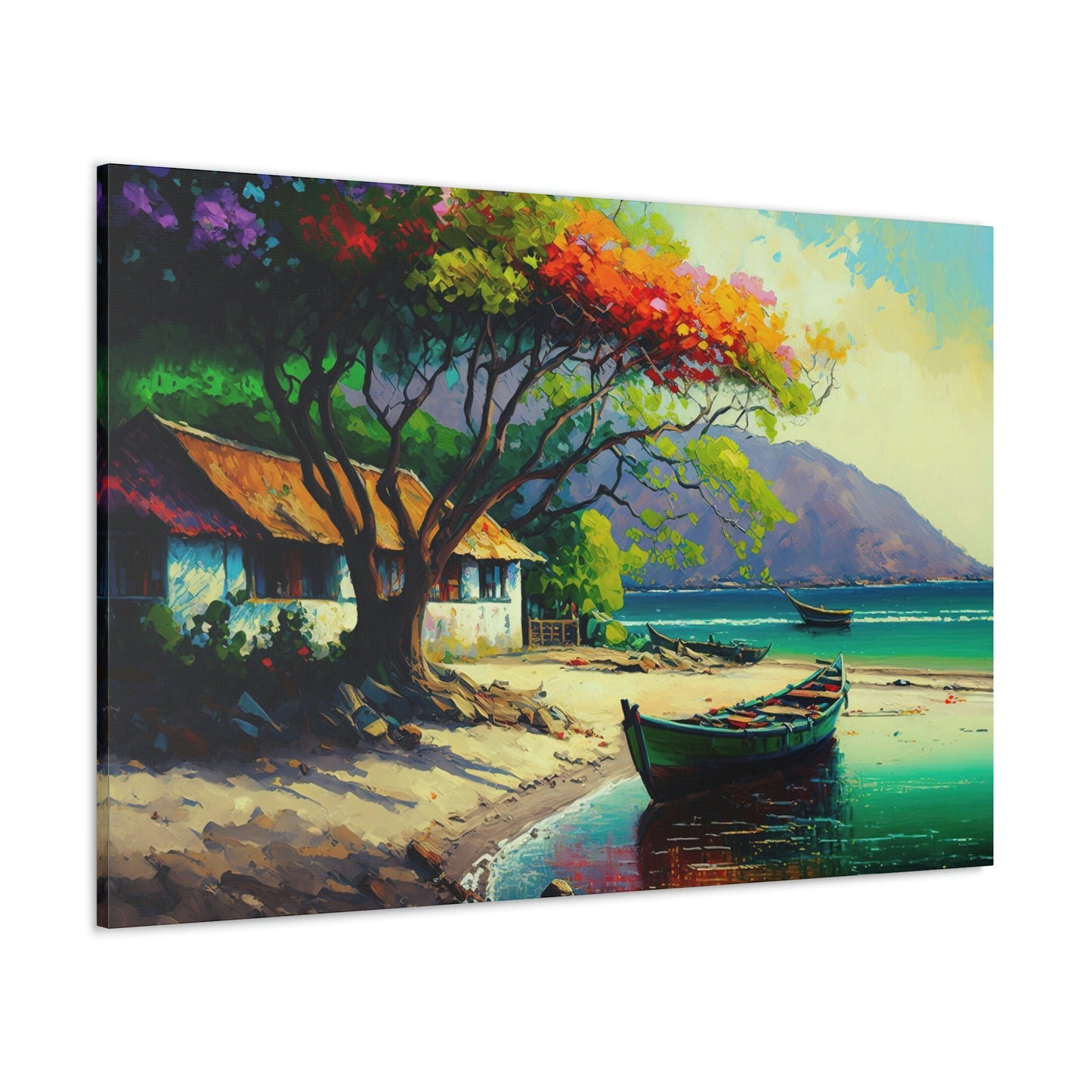 Taboga Island Canvas Art Ready To Hang Large Print, Oil Painting, Panama, Island of Flowers