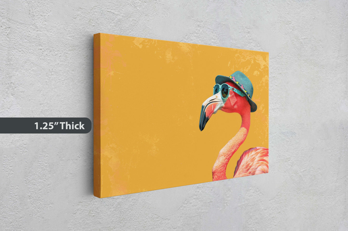 Hipster Flamingo, Pop Art, Street Art, Graffiti Painting, Animal Sunglasses, Orange Blue, Fun Quirky, Large Art Print, Kids Room, Pink