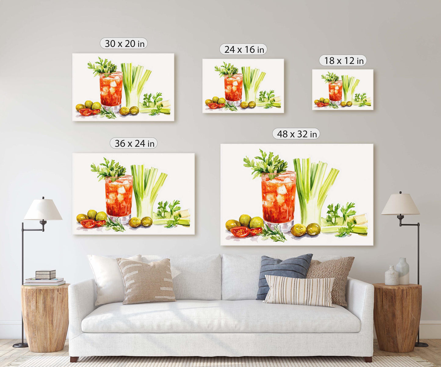 Bloody Mary Print, Food Decor, Drink Art, Dining Room
