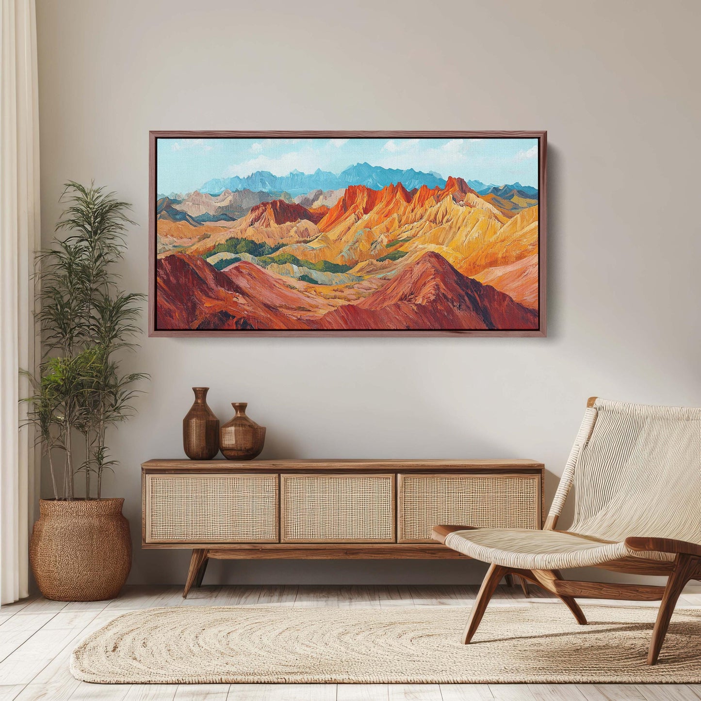Canyon Art, Warm Tones, Mountain Landscape, Nature Painting