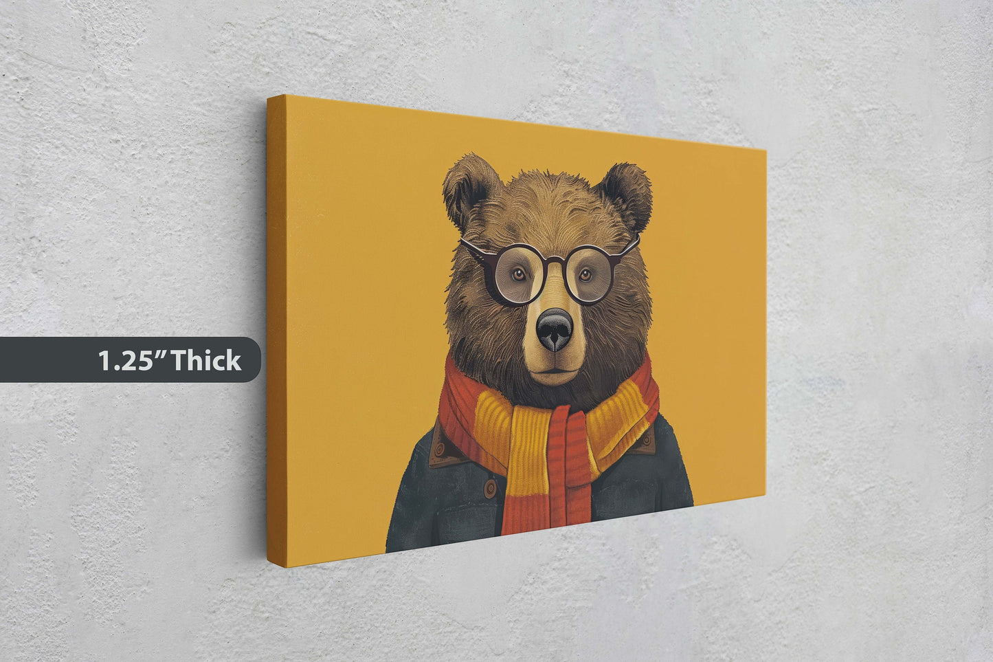 Hipster Bear, Pop Art, Street Art, Graffiti Painting, Animal Sunglasses, Orange Blue, Fun Quirky, Large Art Print, Kids Room, Boys Room