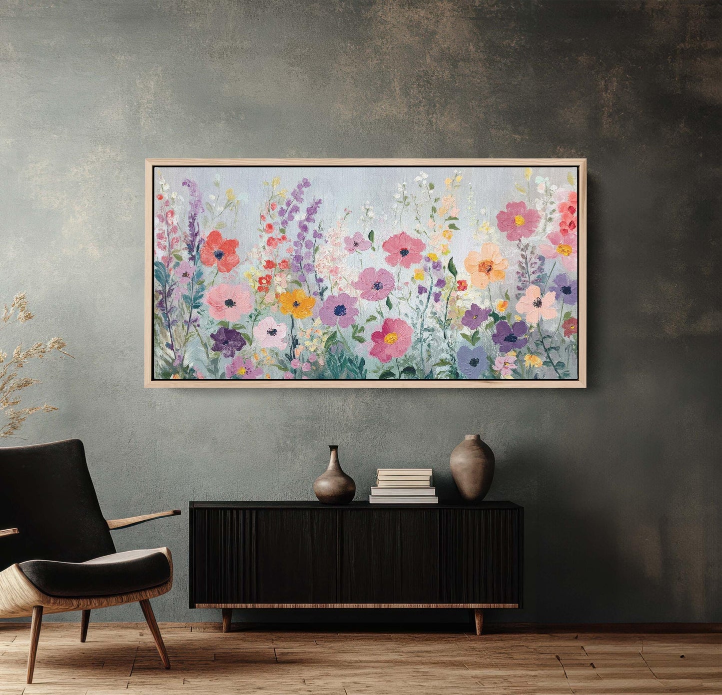 Painted Flowers, Wildflower Print, Scenic Painting Decor
