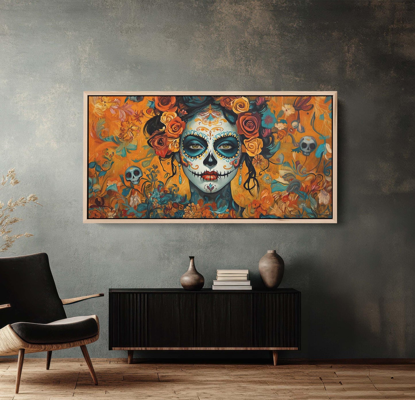 Day of the Dead, Mexican Art, Skeleton, Maximalist Print