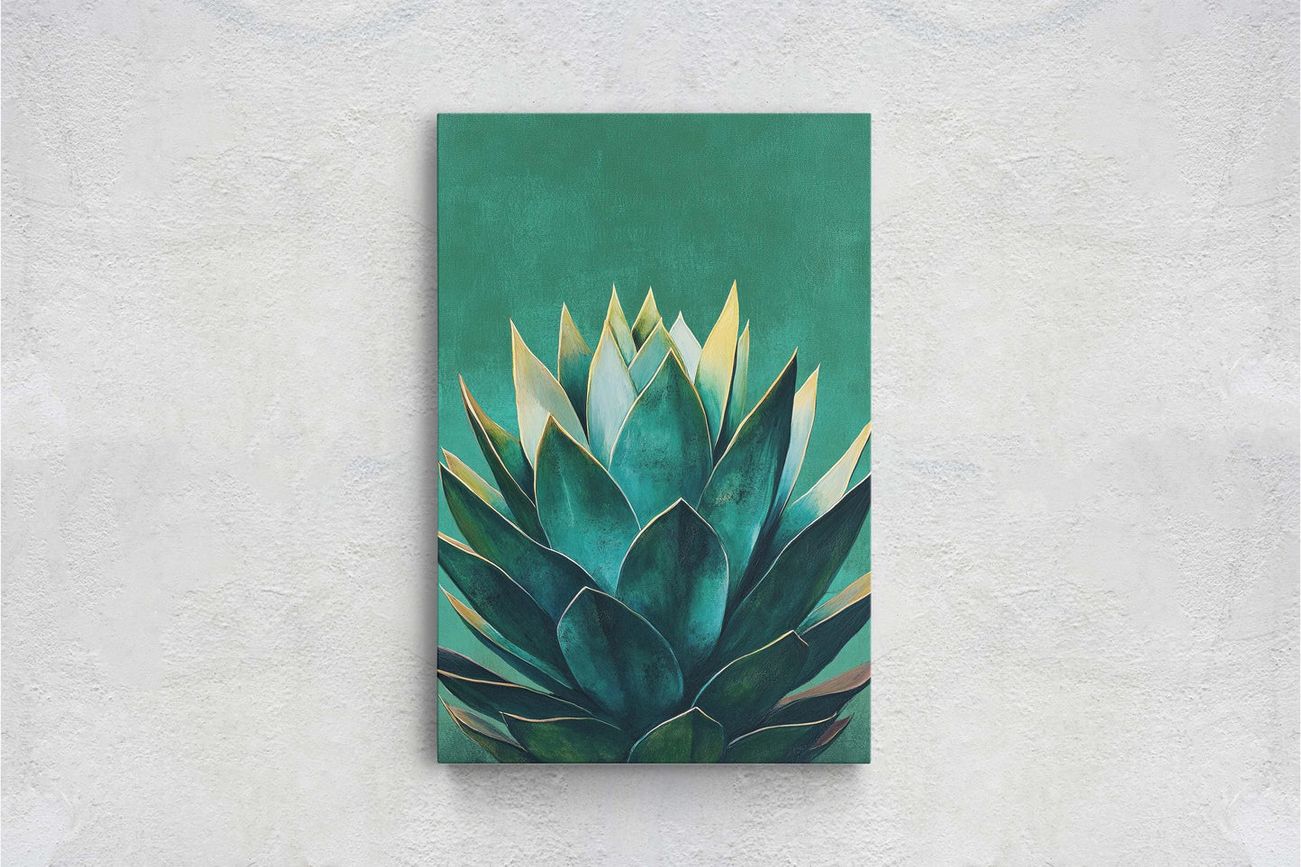 Emerald Green Agave, Agave Painting, Contemporary Decor