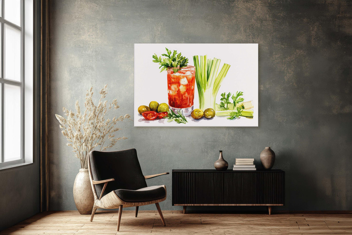 Bloody Mary Print, Food Decor, Drink Art, Dining Room