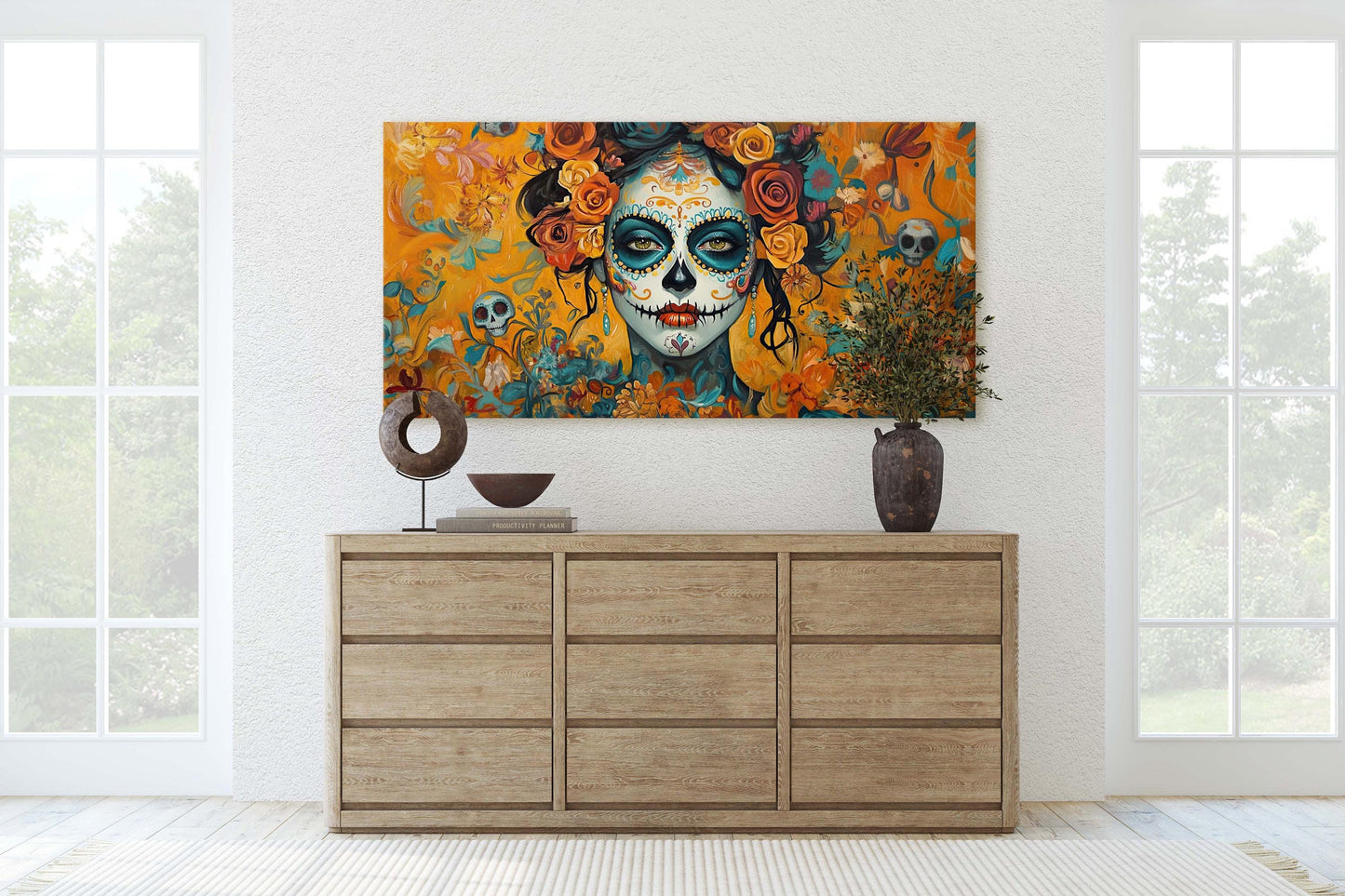 Day of the Dead, Mexican Art, Skeleton, Maximalist Print