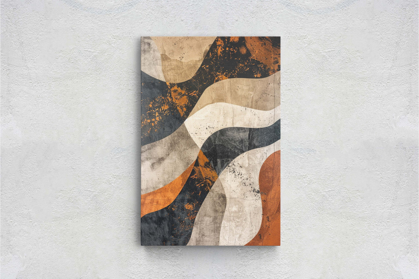 Wabi Sabi Artwork, Minimalist Lines, Neutral Tones, Brown Earth, Extra Large Print, Framed Canvas, Abstract, Texture