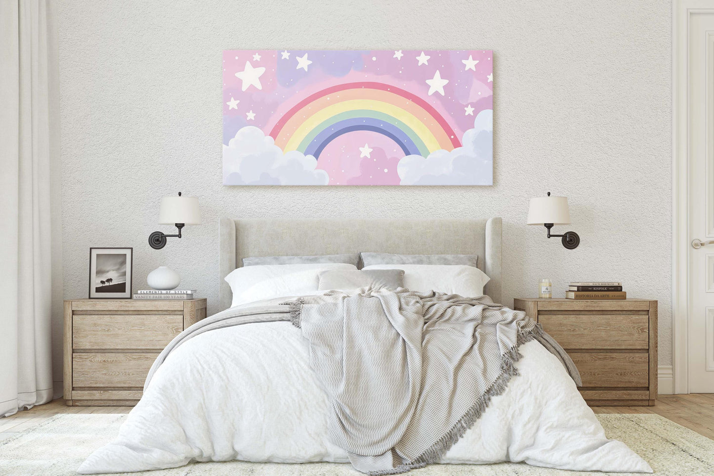 Rainbow Clouds, Kids Room, Nursery Art, Girls Room
