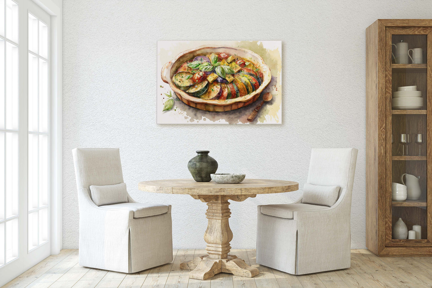 Ratatouille, Ready To Hang, Large Print, Watercolor Painting, Dining Room, Kitchen Art, Restaurant Art, Italian Food