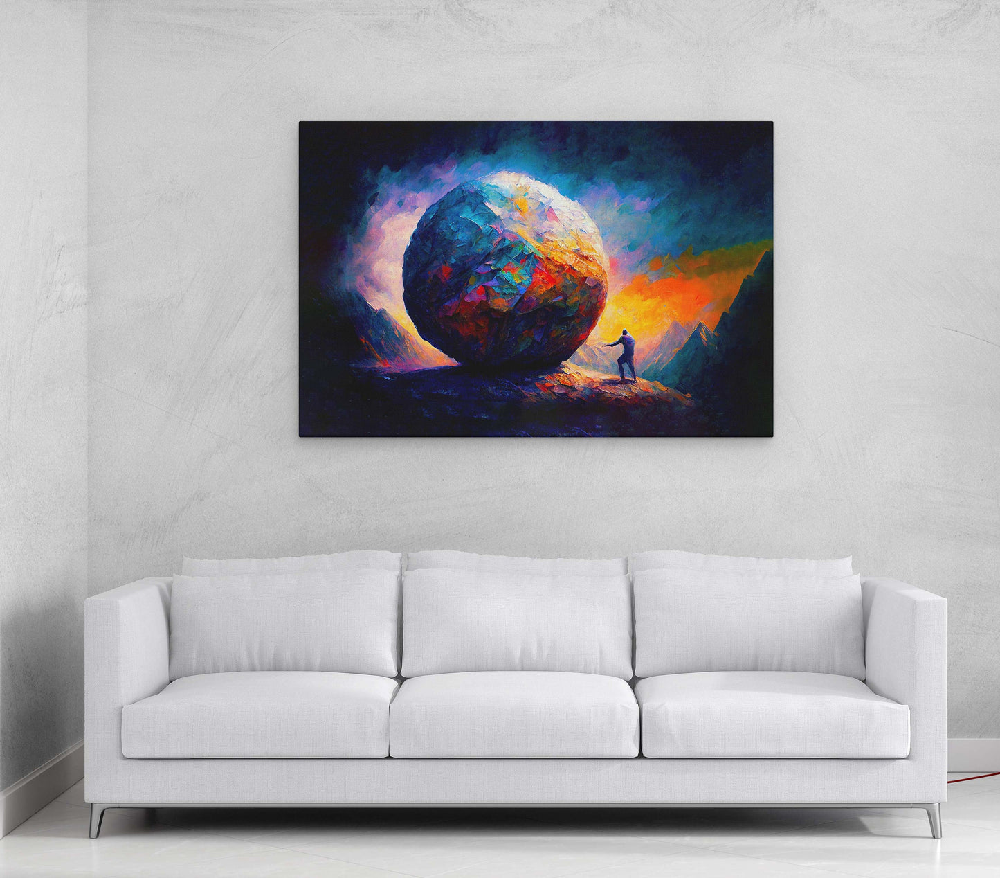 Sisyphus Canvas Art Ready To Hang | Mythology
