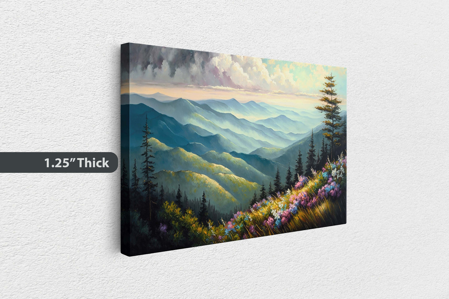 Great Smoky Mountains Canvas Art Ready To Hang Large Print, Oil Painting, Landscape
