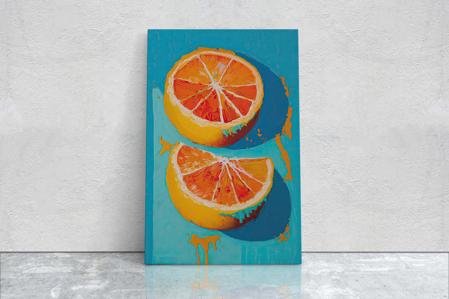 Oranges Painting, Still Life, Contemporary Art, Abstract Art, Dining Room Art, Kitchen Decor, Food Print, Large Print, Ready To Hang