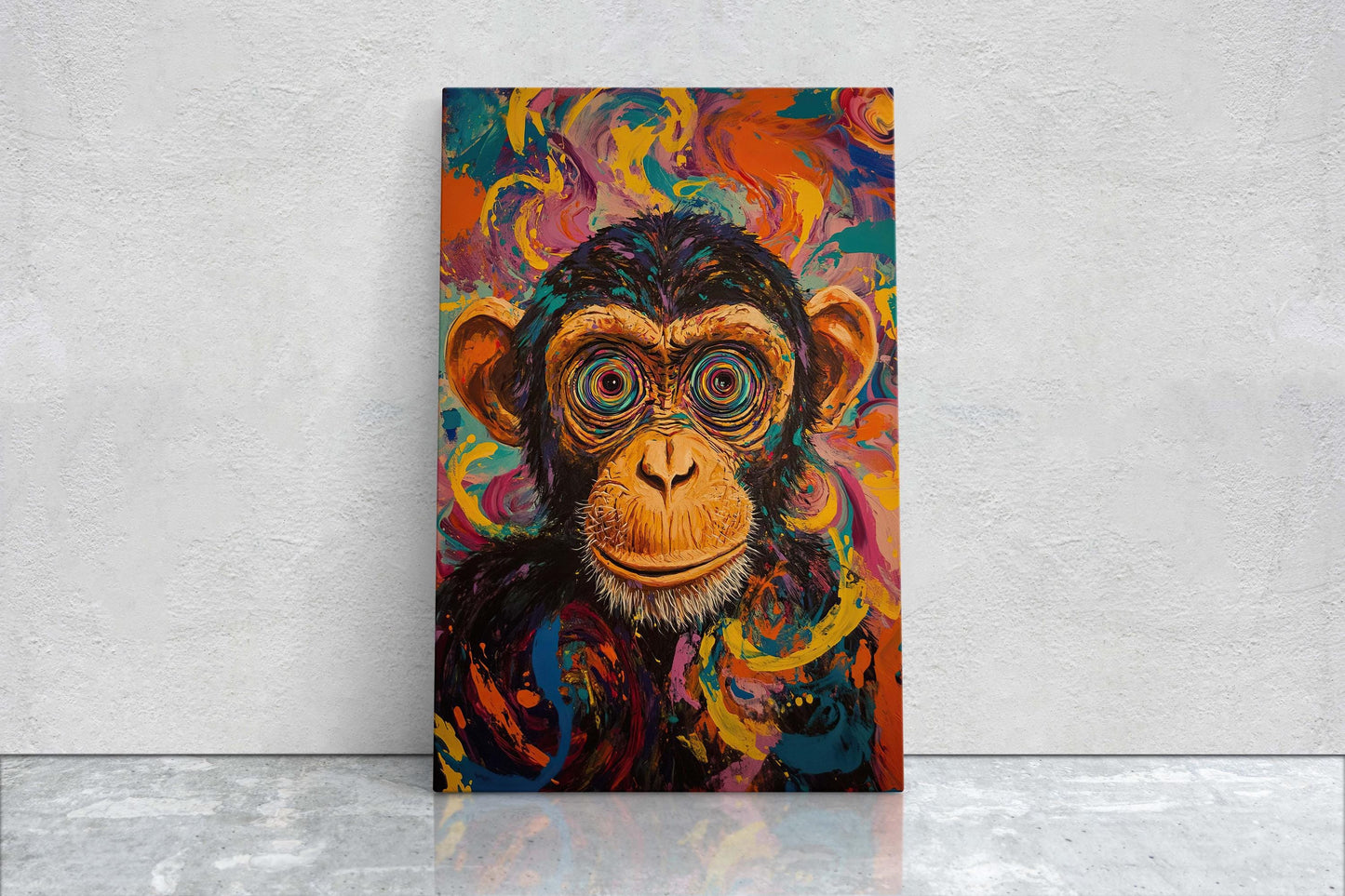 Monkeying With Perception, Surrealist Art, Modern Decor, Monkey Print, Ape Art