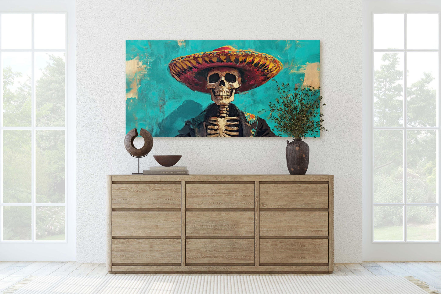 Skeleton Day of the Dead, Calavera, Dia De Los Muertos, Blue Green