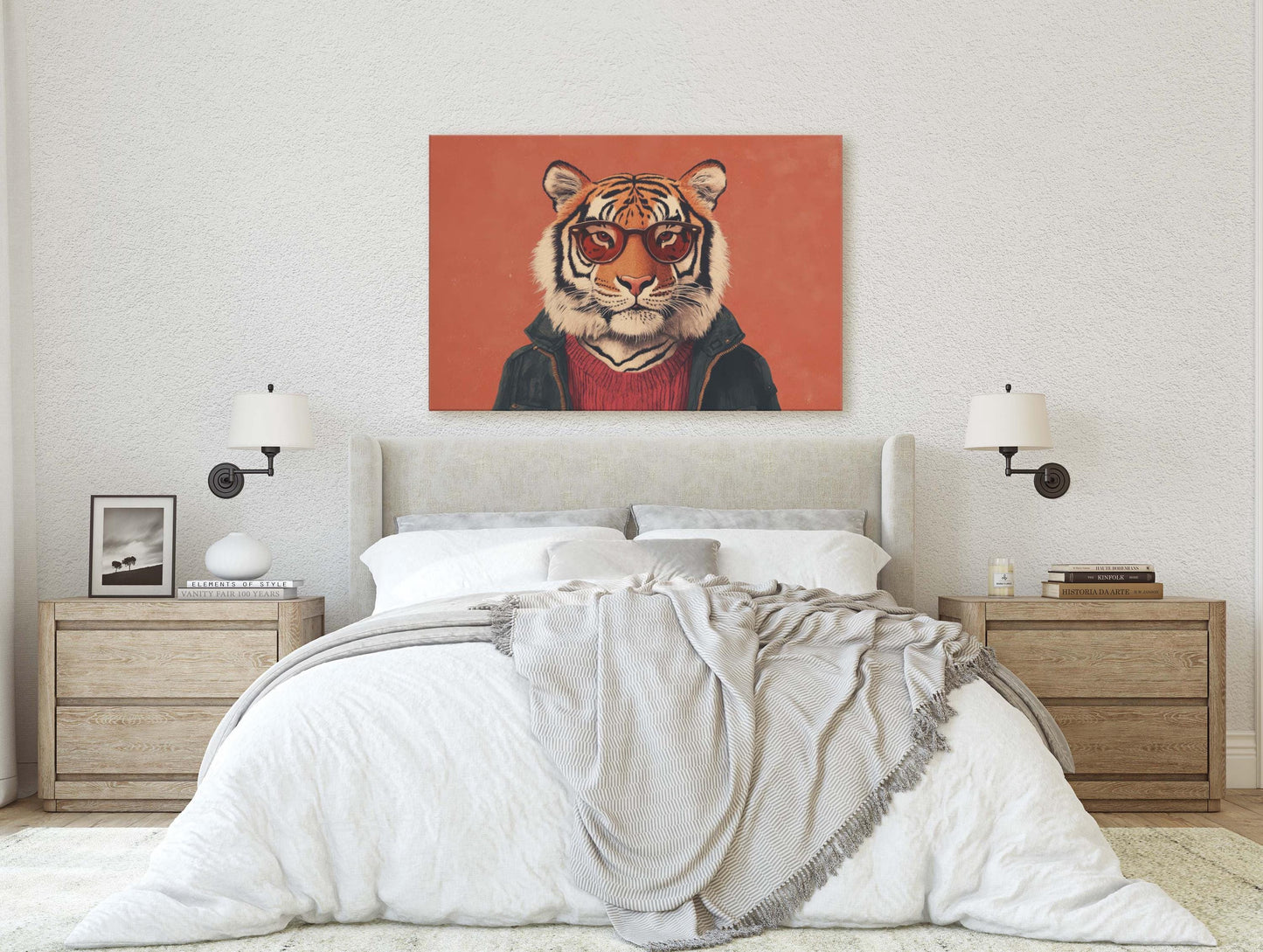 Hipster Tiger, Pop Art, Modern Decor, Street Art, Animal Art, Unique Art, Kids Room, Boys Room, Girls Room