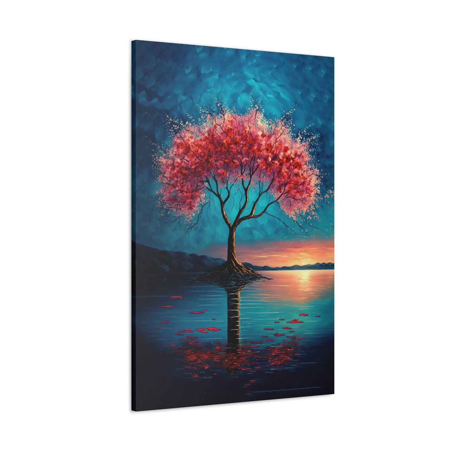 Cherry Blossom Water Canvas Art Ready To Hang