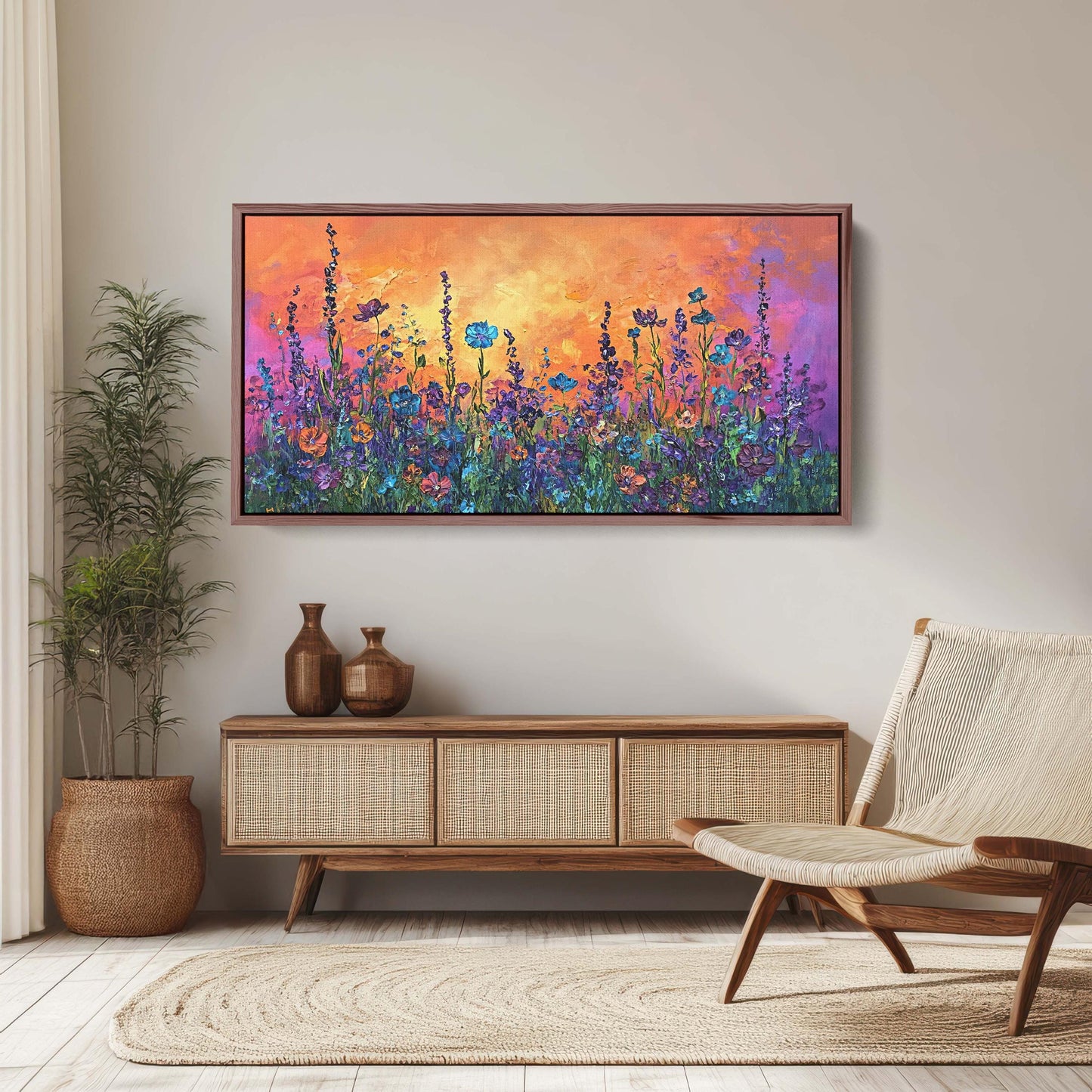 Vivid Wildflowers, Flower Painting, Statement Piece