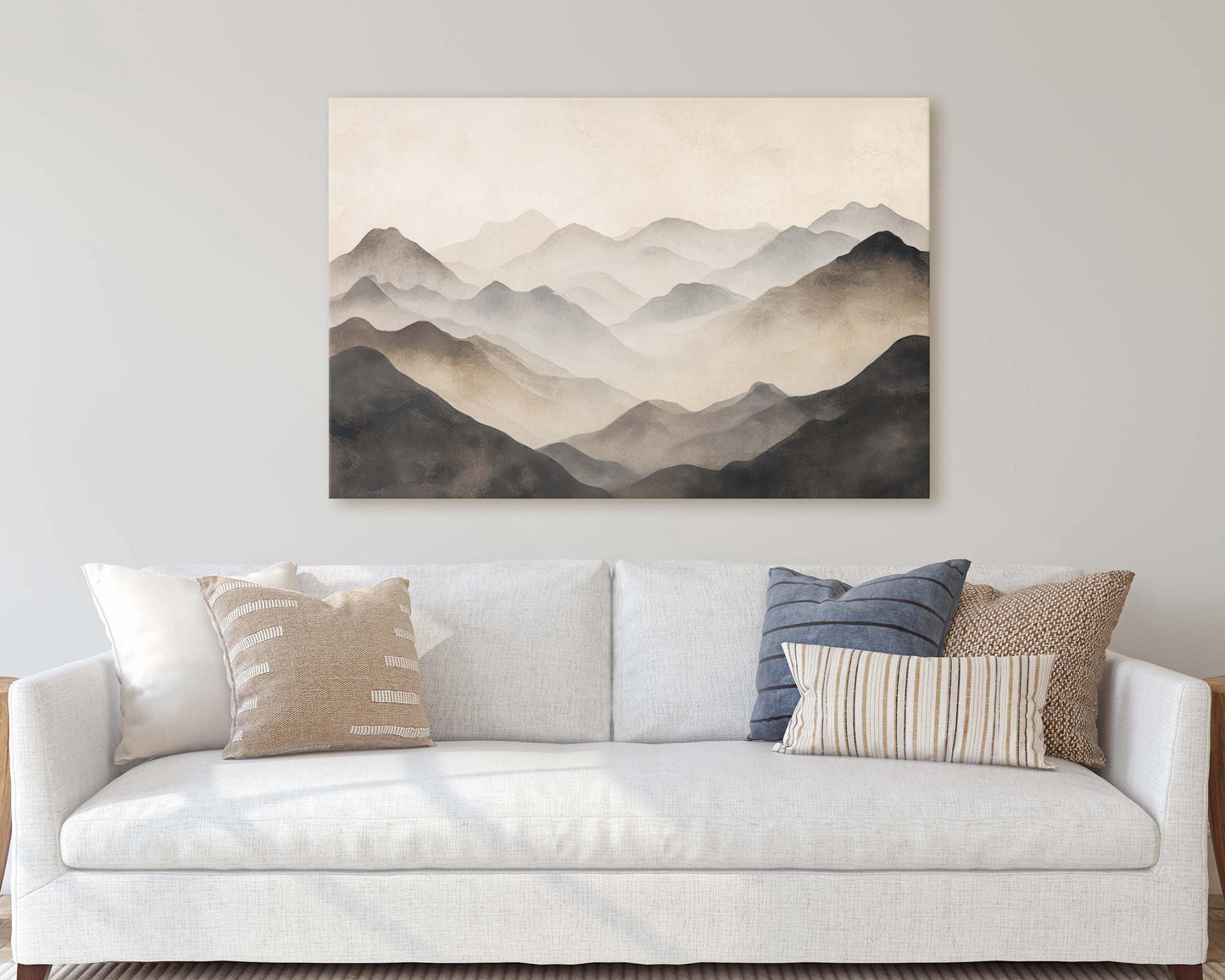 Foggy Mountain Art, Misty Mountains, Nature Painting