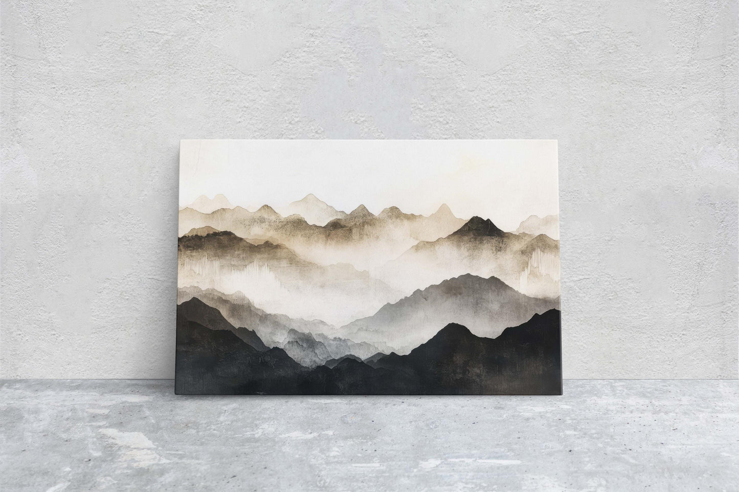 Foggy Mountain Art, Misty Mountains, Nature Painting