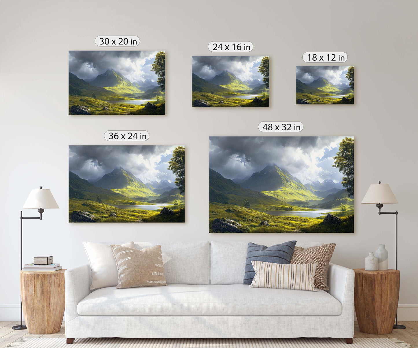 Celtic Highlands, Scottish Highland, Mountain Valley, Valley Painting, Light After Storm