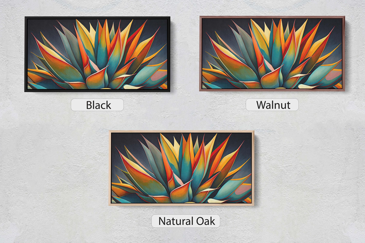 Vibrant Agave Art, Succulent Decor, Mexican Folk Art, Cactus Decor, Contemporary Print