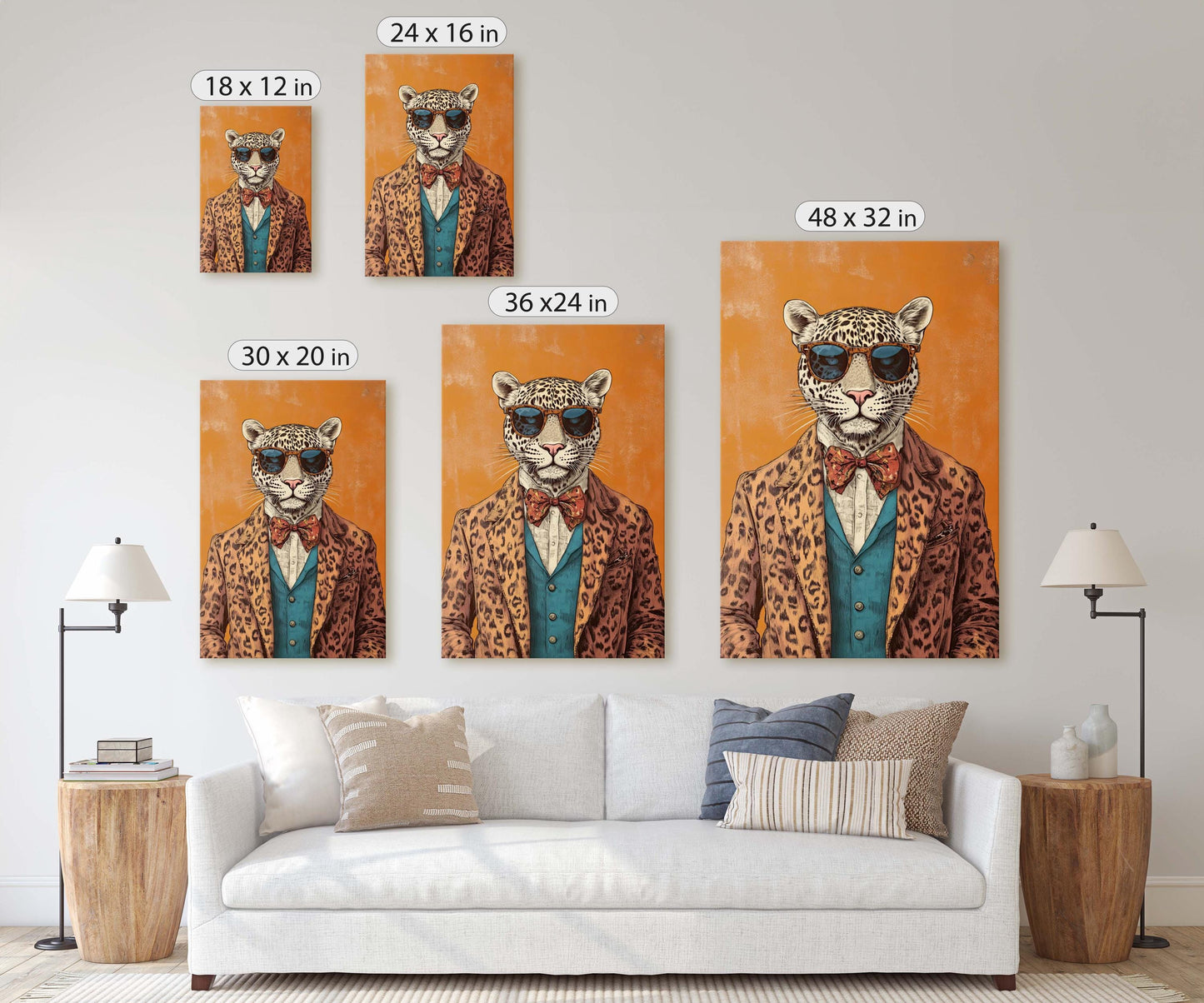 Hipster Leopard, Hipster Cheetah, Modern Art, Animal Print