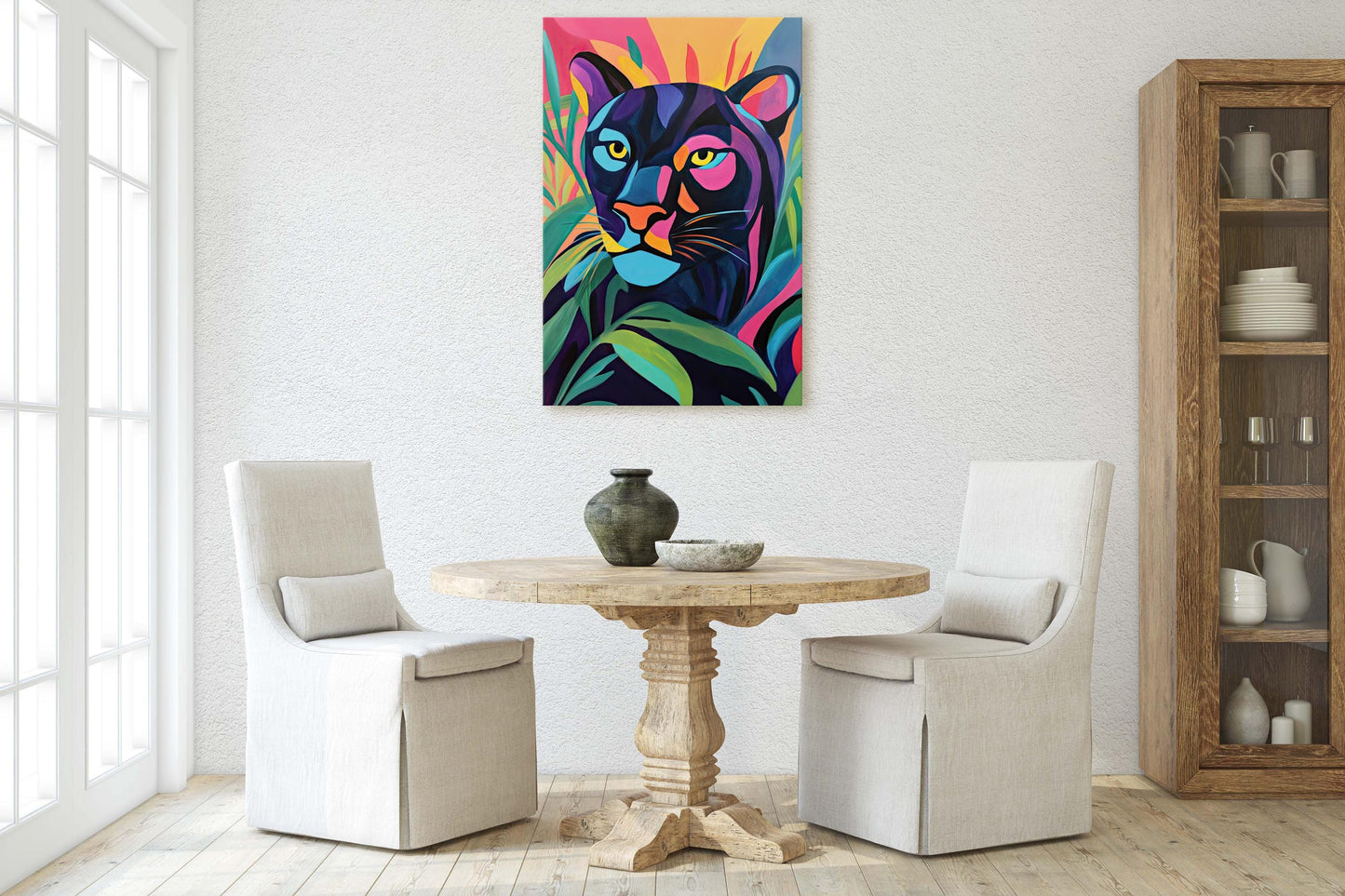 Abstract Panther Art, Modern Panther, Matisse Inspired, Pop Art
