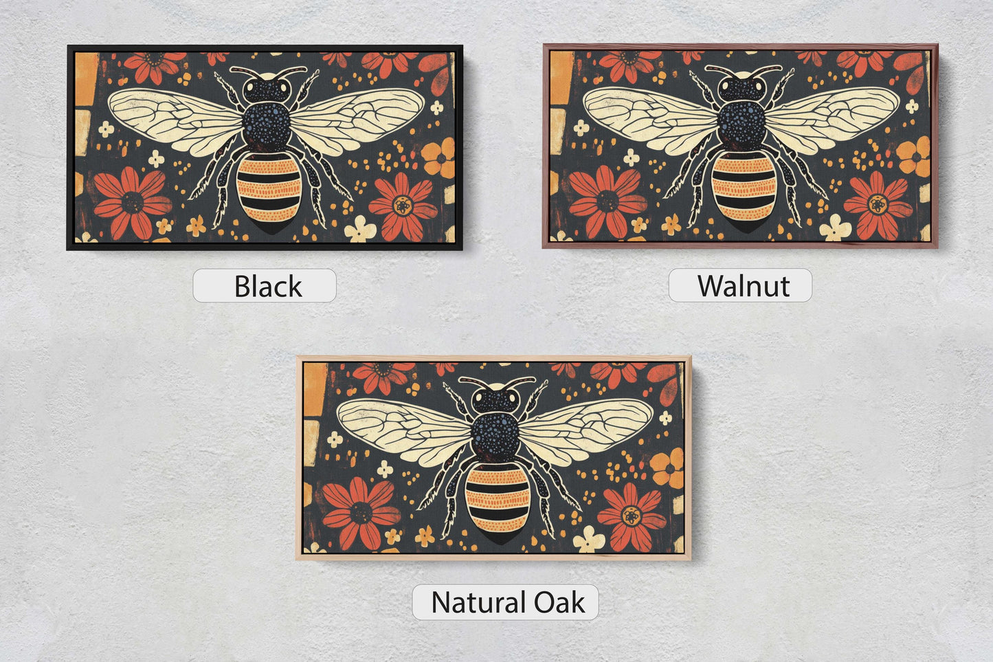 Scandinavian Bee, Folk Art, Contemporary Decor, Modern Art