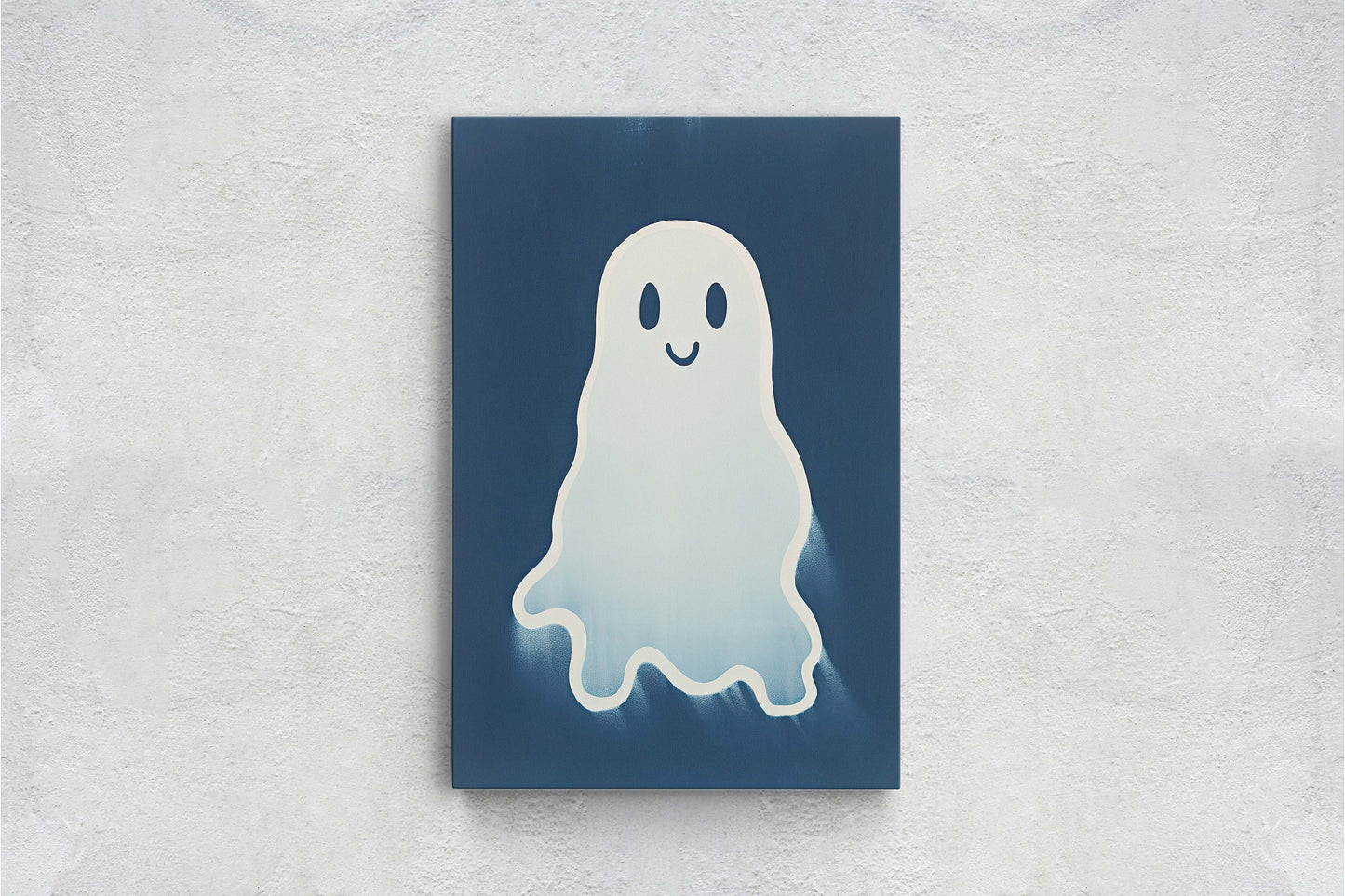 Cute Ghost Illustration, Halloween Ghost, Friendly Ghost, Happy Ghost, Fun Spirit, Halloween Poster, Canvas Art, Kid Friendly Halloween