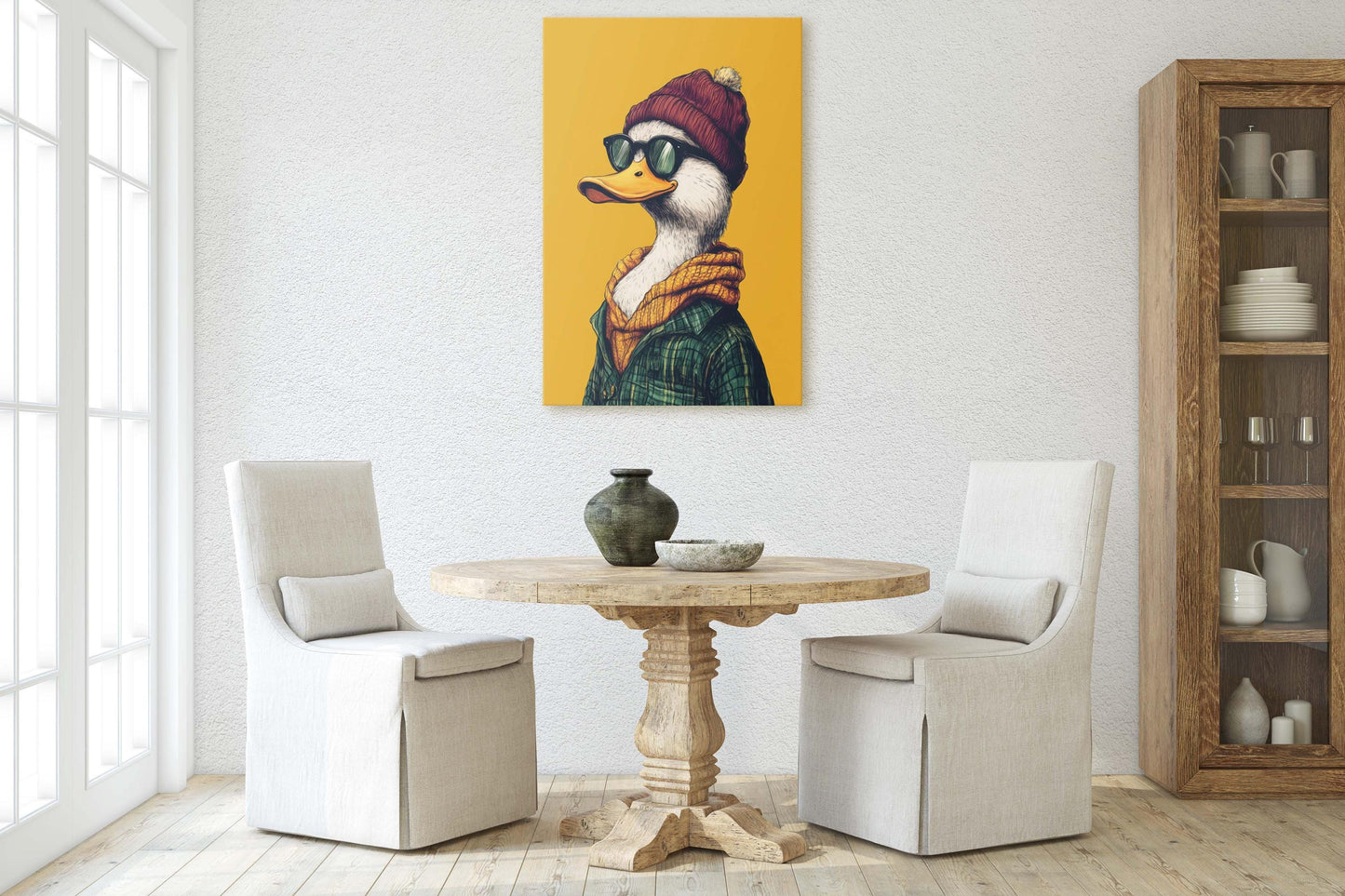 Hipster Duck, Pop Art, Modern Decor, Street Art, Framed Print, Animal Art, Unique Art, Animal Sunglasses, Kids Room, Boys Room