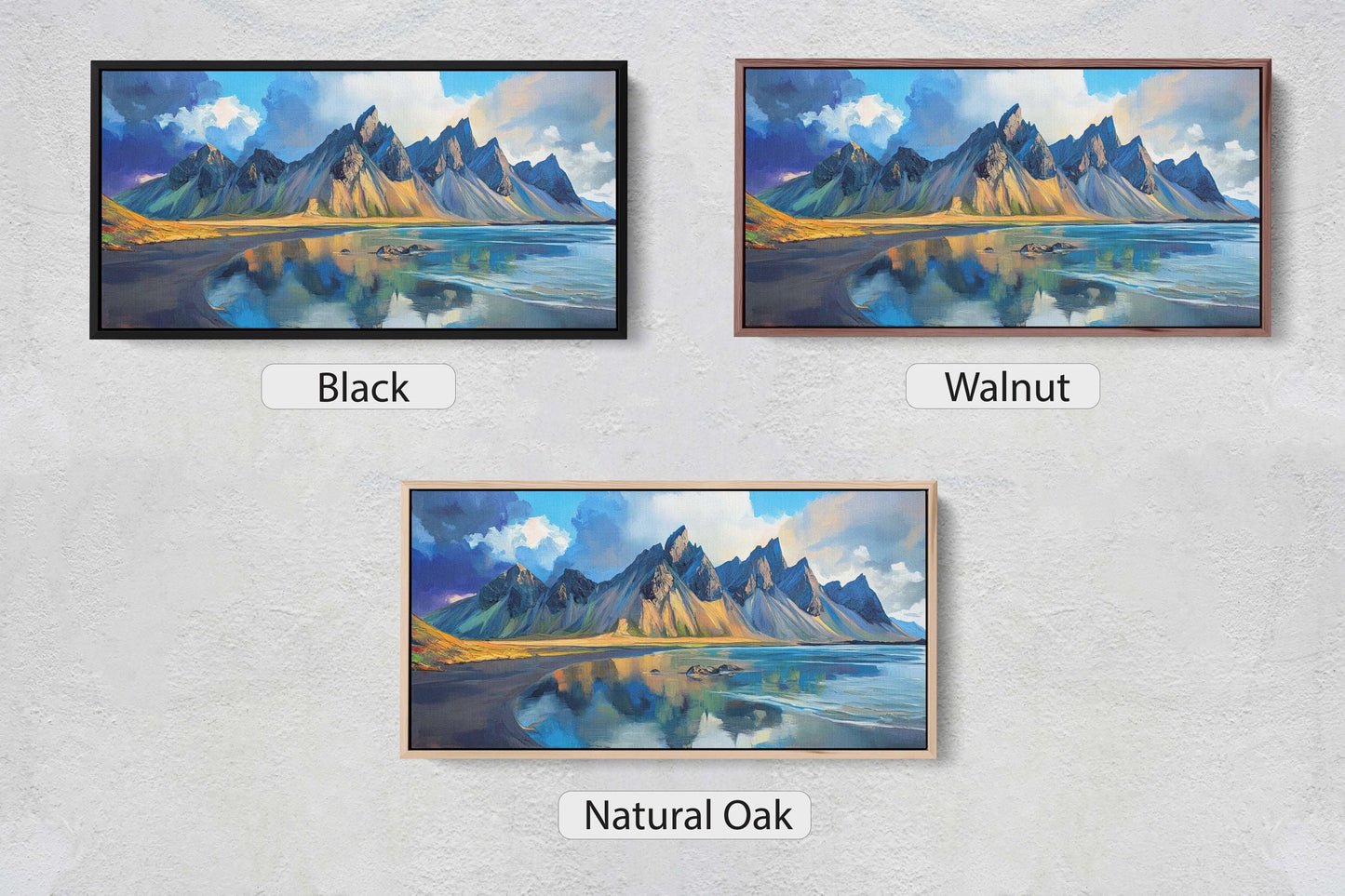 Vestrahorn Painting, Iceland Art, Nature Painting, Mountain Art