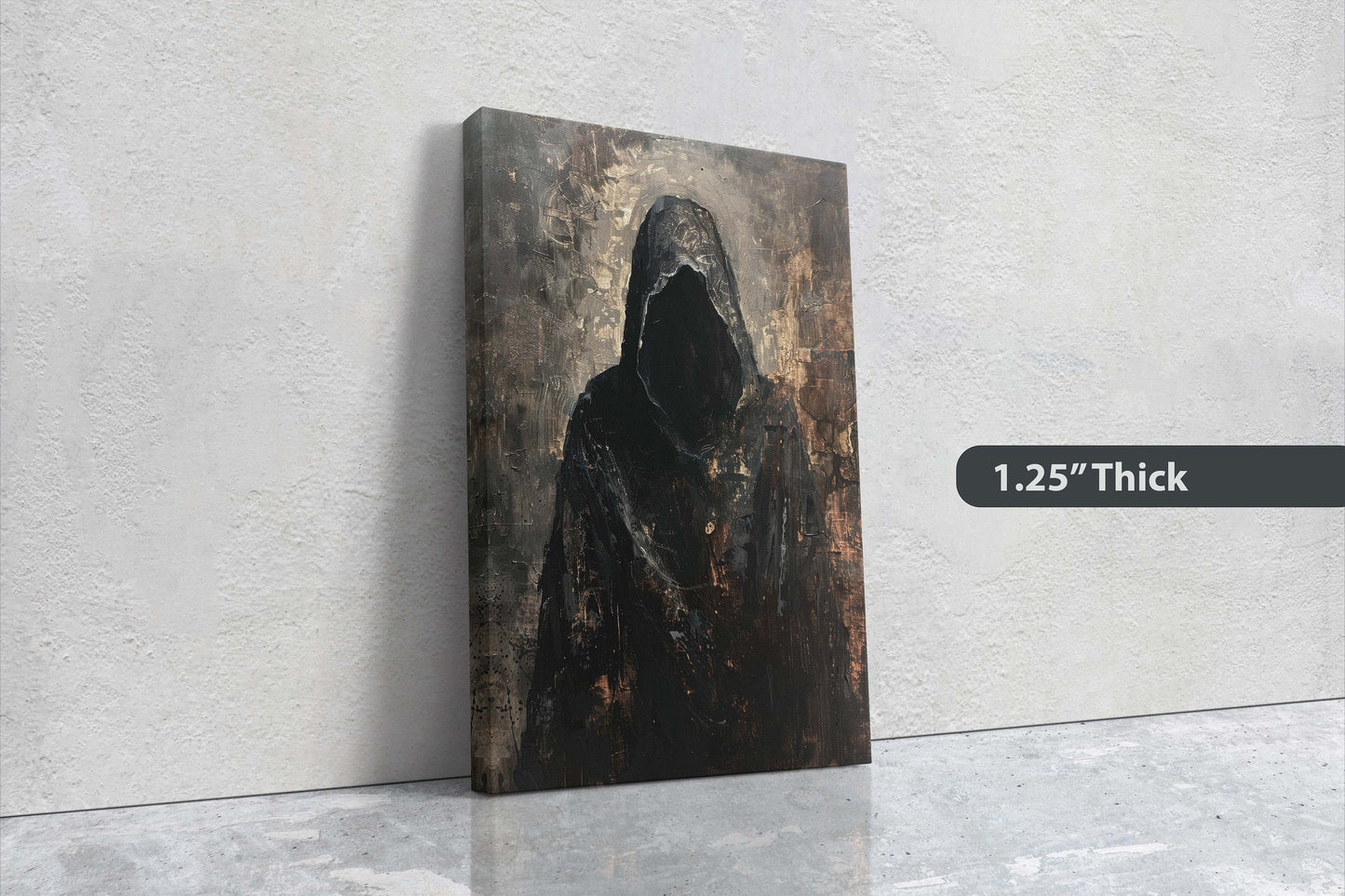 Figure of Death, Dark Robed Figure, Creepy Painting, Gothic Art, Dark Academia, Victorian Art