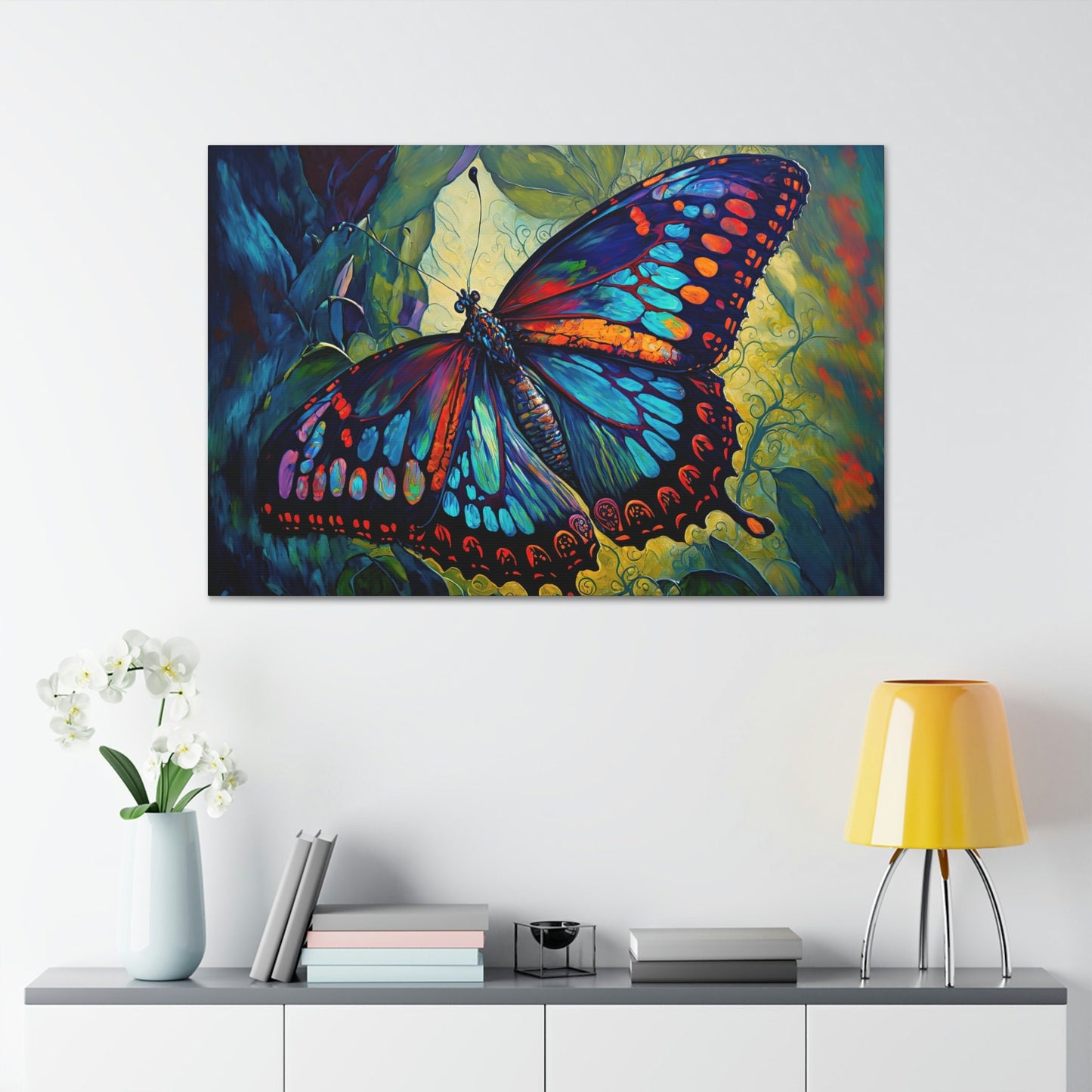 Butterfly Colorful Canvas Art Ready To Hang Large Print, Oil Painting, Monarch