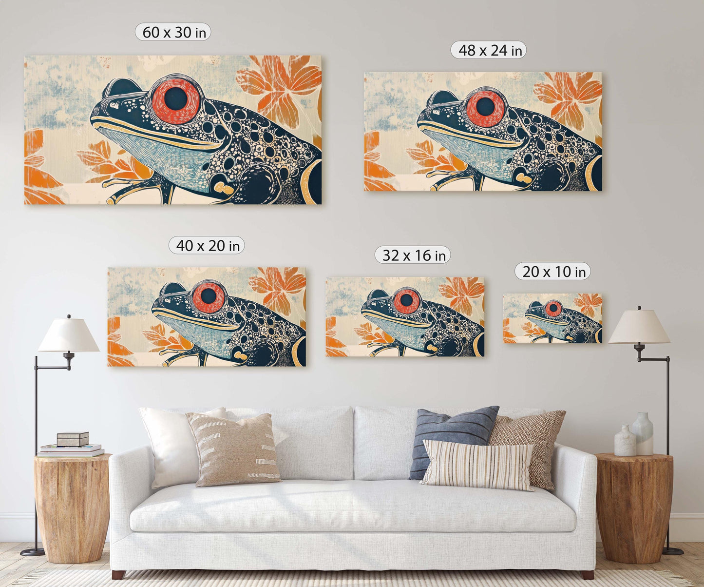 Abstract Frog Art, Scandinavian Print, Contemporary Art
