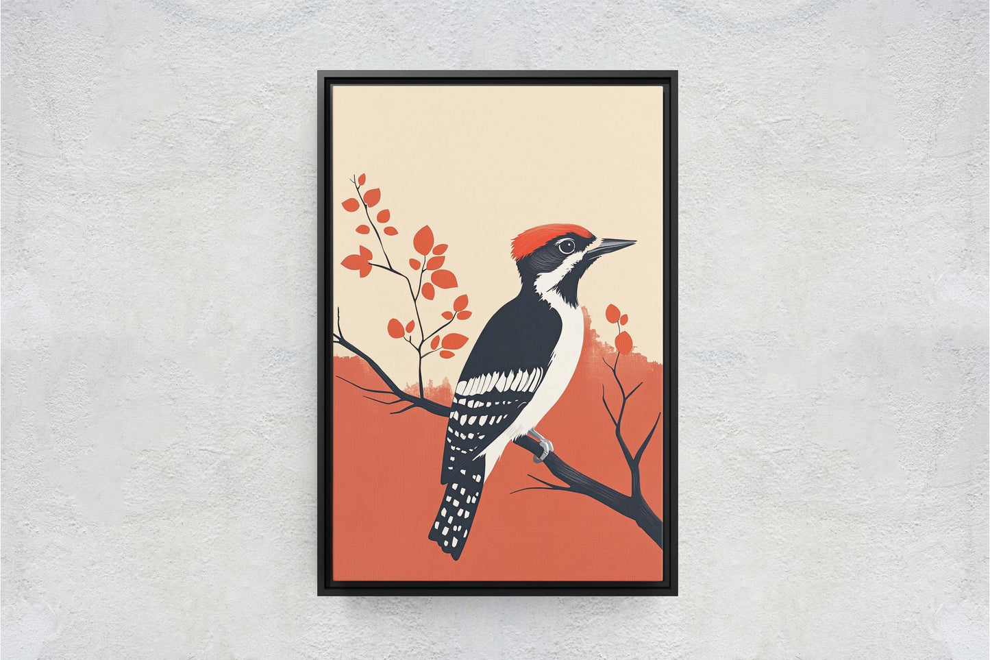 Woodpecker Art, Contemporary Print, Abstract Bird