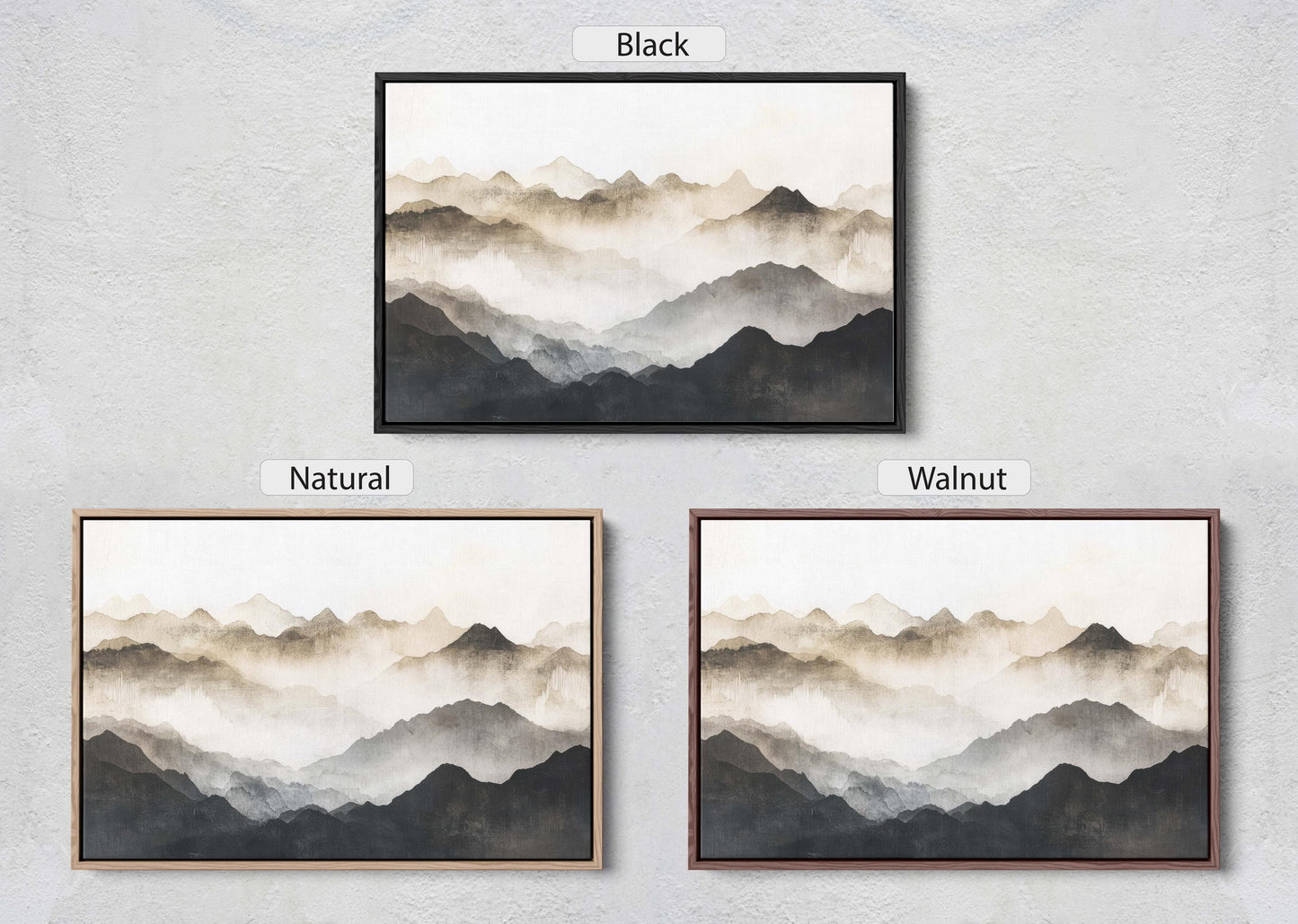 Foggy Mountain Art, Misty Mountains, Nature Painting