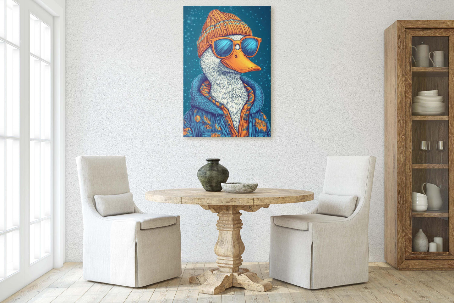 Hipster Duck, Pop Art, Modern Decor, Street Art, Framed Print, Animal Art, Unique Art, Animal Sunglasses, Kids Room, Boys Room