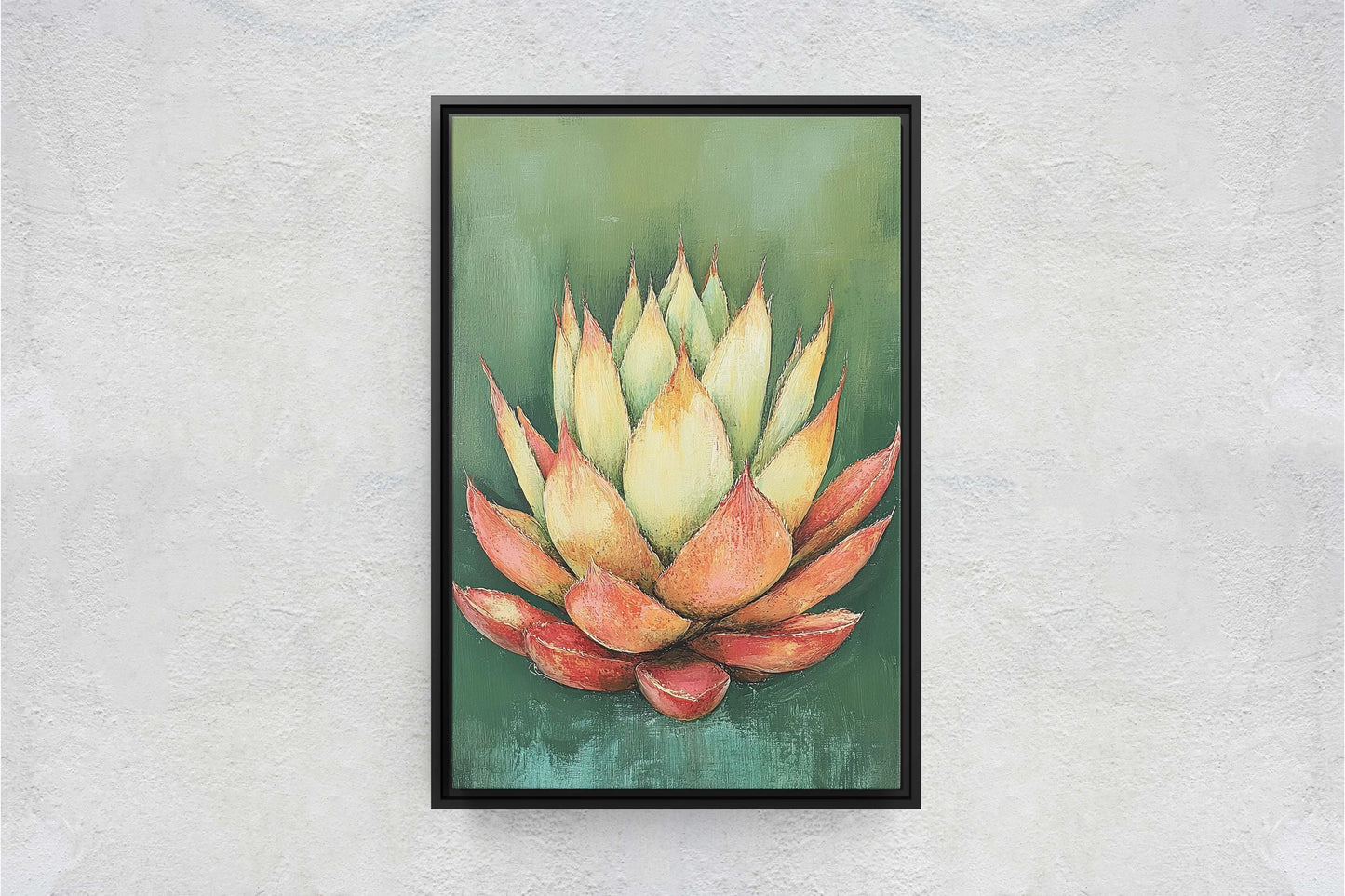 Red Green Agave, Abstract Agave, Minimalist Decor