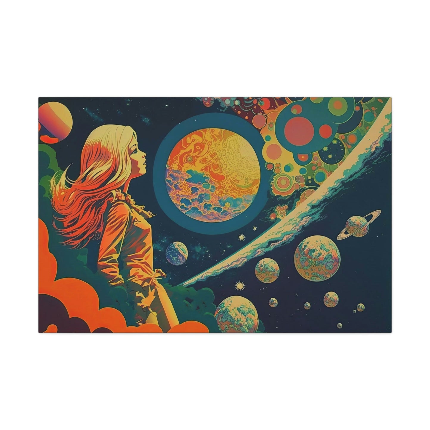 Boho 1970 Psychedelic Canvas Art Ready To Hang Large Print