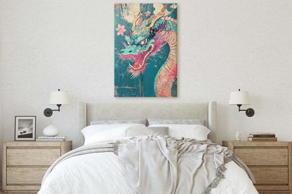 Vintage Japanese Dragon, ukiyo-e Print, Japanese Art, Vintage Retro