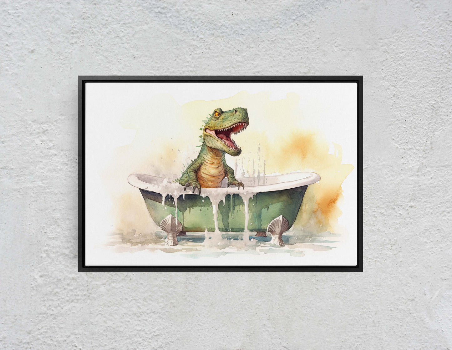 T-Rex Bathtub, Tyrannosaurus rex, Kids Bathroom, Bath time decor, Powder room, Dino Lover, Dinosaur Print, Toddler Art, Fun art